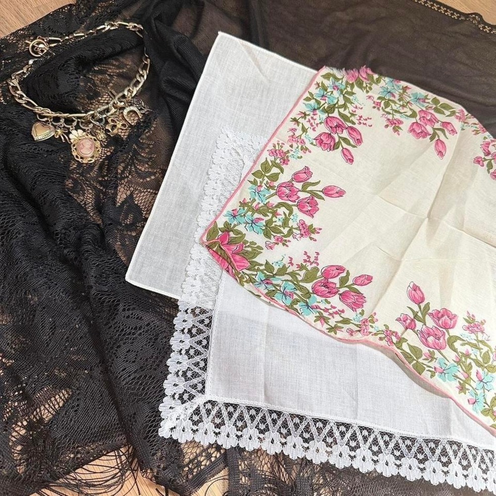 Vintage handkerchief scarf bundle